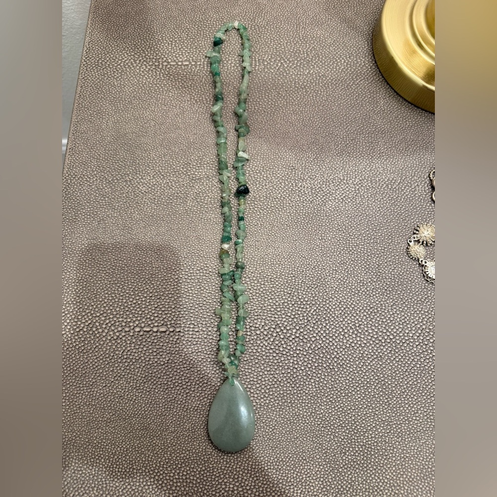Green Aventurine Teardrop Necklace
